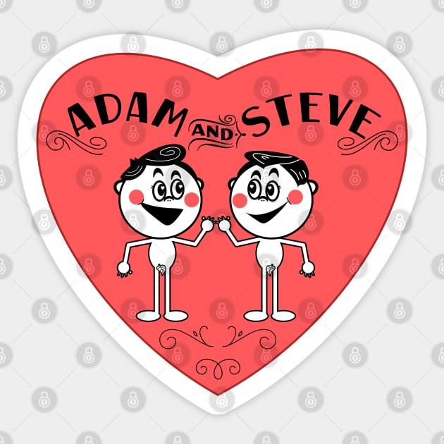 Adam And Steve Sticker by VultureVomitInc